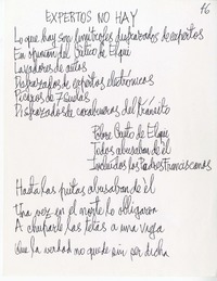 Cuando llegué a Chile  [manuscrito] Nicanor Parra.
