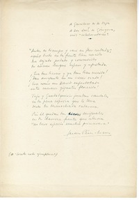 [Antes de tiempo...]  [manuscrito] Juan Pérez-Creus.