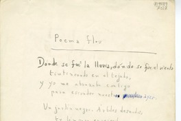 Poema flor  [manuscrito] Jorge Teillier.