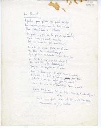 La revuelta  [manuscrito] Emile Verhaeren; traducción de Jorge Teillier.