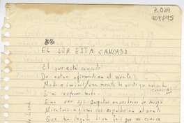 El sur está cansado  [manuscrito] Jorge Teillier.