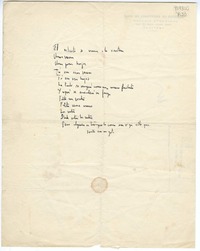 [El arbusto se asoma a la ventana...]  [manuscrito] Jorge Teillier.