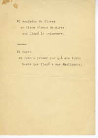 [El vendedor de flores...]  [manuscrito] Jorge Teillier.