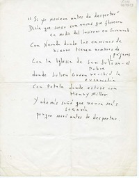 Si yo muriera antes de despertar  [manuscrito] Jorge Teillier.