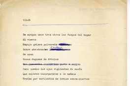 Viaje  [manuscrito] Jorge Teillier.