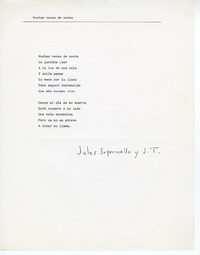 Muchas veces de noche  [manuscrito] Jorge Teillier y Jules Supervielle.