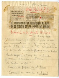 Del País  [manuscrito] Joaquín Edwards Bello.