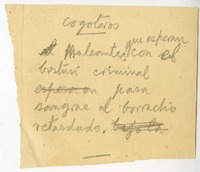 Cogoteros  [manuscrito] Joaquín Edwards Bello.