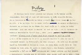 Prólogo  [manuscrito] Joaquín Edwards Bello.