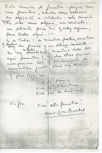 [Esta reunión de familia...]  [manuscrito] María Luisa Bombal.