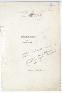 Folklore del carbón  [manuscrito] Oreste Plath.