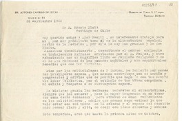 [Carta] 1966 septiembre 22, Madrid, España [a] Oreste Plath, Santiago de Chile  [manuscrito] Antonio Castillo de Lucas.