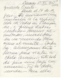 [Carta] 1990 junio 1, Linares, Chile [a] Oreste Plath  [manuscrito] Emma Jauch.