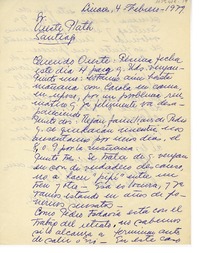 [Carta] 1979 febrero 4, Linares, Chile [a] Oreste Plath  [manuscrito] Emma Jauch.