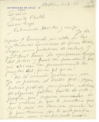 [Carta] 1979 noviembre 6, Chillán, Chile [a] Oreste Plath  [manuscrito] Sergio Hernández.