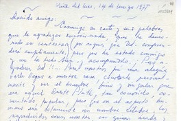 [Carta] 1975 marzo 14, Viña del Mar, Chile [a] Oreste Plath  [manuscrito] Sara Vial.