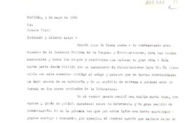 [Carta] 1982 mayo 5, Chillán, Chile [a] Oreste Plath  [manuscrito] Juan Gabriel Araya G.
