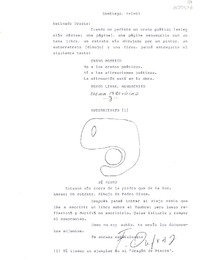 [Carta] 1985 enero 4, Santiago, Chile [a] Oreste Plath  [manuscrito] Fernando Onfray.