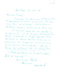 [Carta] 1986 febrero 17, Santiago, Chile [a] Oreste Plath  [manuscrito] Humberto Díaz Casanueva.