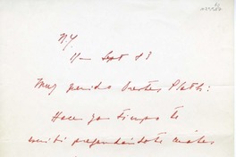 [Carta] 1983 septiembre 11, New York [a] Oreste Plath  [manuscrito] Humberto Díaz Casanueva.