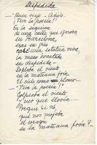 Despedida  [manuscrito] Emma Jauch.