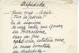 Despedida  [manuscrito] Emma Jauch.