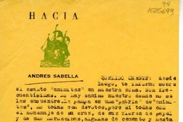 [Carta] 1970, Antofagasta, Chile [a] Oreste Plath  [manuscrito] Andrés Sabella.