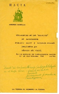 [Carta] 1970, Antofagasta, Chile [a] Oreste Plath  [manuscrito] Andrés Sabella.