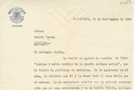 [Carta] 1952 septiembre 10, Concepción, Chile [a] Pepita Turina  [manuscrito] Enrique Molina.