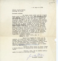 [Carta] 1954 mayo 5, [California] [a] Pepita Turina, Santiago de Chile  [manuscrito] Fernando Alegría.