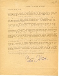 [Carta] 1978 mayo 24, Linares, Chile [a] Oreste Plath  [manuscrito] Pedro Olmos.