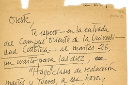 [Carta] 1984 junio 12, Santiago, Chile [a] Oreste Plath  [manuscrito] Miguel Arteche.