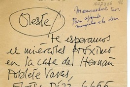 [Carta] 1984 abril 14, Santiago, Chile [a] Oreste Plath  [manuscrito] Miguel Arteche.