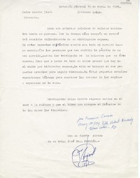 [Carta] 1986 marzo 10, Santiago, Chile [a] Oreste Plath  [manuscrito] José Francisco Carrión C.