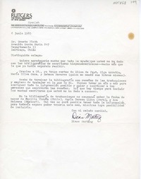 [Carta] 1980 junio 6, New Jersey [a] Oreste Plath, Santiago, Chile  [manuscrito] Diane Marting.