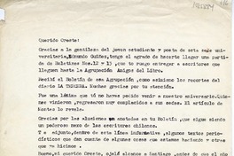 [Carta] 1980 octubre 17, Chillán, Chile [a] Oreste Plath, Santiago  [manuscrito] Carlos René Ibacache.