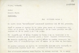 [Carta] 1981 junio 4, Talca, Chile [a] Oreste Plath, Santiago  [manuscrito] Matías Rafide.