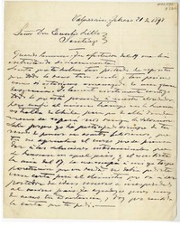 [Carta] 1898 febrero 21, Valparaíso, Chile [a] Eusebio Lillo, Santiago, Chile  [manuscrito] Clemente Fornés.