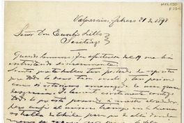 [Carta] 1898 febrero 21, Valparaíso, Chile [a] Eusebio Lillo, Santiago, Chile  [manuscrito] Clemente Fornés.