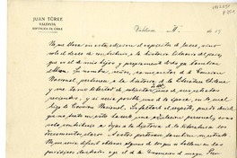 [Carta] [1900] Valdivia, Chile [a] [Eusebio Lillo]  [manuscrito] Juan Türke.