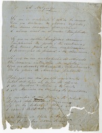 A Melgarejo  [manuscrito] Eusebio Lillo.