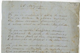 A Melgarejo  [manuscrito] Eusebio Lillo.