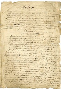 Acto I  [manuscrito] Eusebio Lillo.