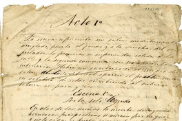 Acto I  [manuscrito] Eusebio Lillo.