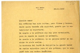 [Carta] 1968 noviembre 28, Isla Negra, Chile [a] Hans Ehrmann  [manuscrito] Pablo Neruda.