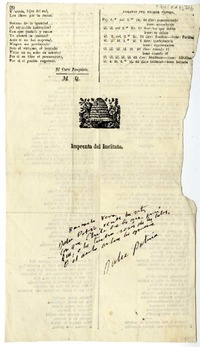 [Dulce patria]  [manuscrito] Bernardo de Vera y Pintado ; transcrito por Eusebio Lillo.