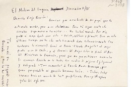 [Tarjeta postal] 1994 diciembre 4, Limache, Chile [al] amigo viejo rincón.  [manuscrito] Jorge Teillier.