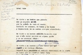 Hotel nube  [manuscrito] Jorge Teillier.