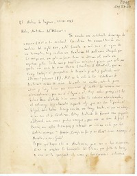 [Carta] 1985 febrero 17, La Ligua, Chile [al] Almirante Simpson 7  [manuscrito] Jorge Teillier.