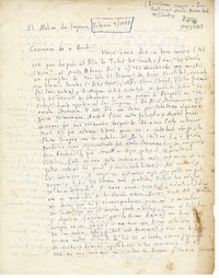 [Carta] 1983 febrero 9, Santiago, Chile [al] Cocinero de Abordo  [manuscrito] Jorge Teillier.